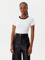 Morgan T-Shirt 252-DOPPY Biały Slim Fit. Białe t-shirty Morgan, m, bez wzorów, z bawełny, bez kołnierzyka, bez ramiączek. Za 139.99 zł.