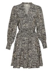 MOSS COPENHAGEN Sukienka "Amabella" w kolorze beżowo-czarnym rozmiar: XS. Brązowe sukienki Moss Copenhagen, na imprezę, s, bez wzorów, z wiskozy, bez kołnierzyka, bez ramiączek, mini, rozkloszowane. Za 114.44 zł.