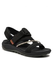Merrell Sandały Terran 4 Backstrap J006412 Czarny. Czarne sandały Merrell, bez wzorów, ze skóry, bez obcasa, na płaskiej podeszwie, bez zapięcia. Za 339.99 zł.