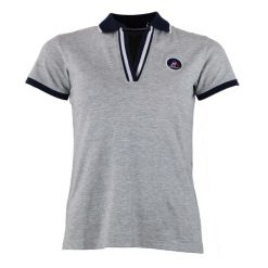 Damska koszulka polo Peak Mountain Asfalte. Szare koszulki polo Peak Mountain, bez wzorów, bez kołnierzyka, bez ramiączek. W wyprzedaży za 108.25 zł.