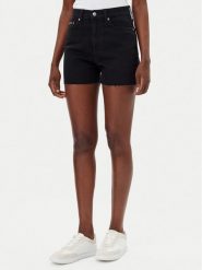 Calvin Klein Jeans Szorty jeansowe J20J225154 Czarny Mom Fit. Czarne szorty Calvin Klein Jeans, bez wzorów, z bawełny. Za 229.99 zł.