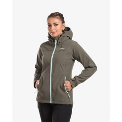 Damska kurtka softshell Kilpi RAVIA-W. Zielone kurtki sportowe Kilpi, xs, bez wzorów, z softshellu, bez kaptura, trekkingowe. Za 318.77 zł.