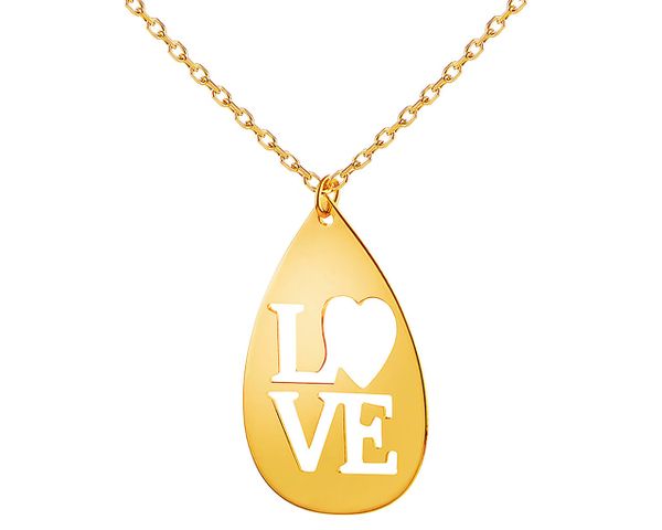 Złoty naszyjnik - love. Żółte naszyjniki Apart, złote. Za 549.00 zł.