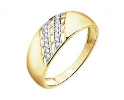 Złoty pierścionek z cyrkoniami. Żółte pierścionki Apart, z cyrkonią, złote. Za 1,439.00 zł.