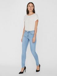 Vero Moda Dżinsy "Tanya" - Skinny fit - w kolorze błękitnym rozmiar: XS/L34. Niebieskie jeansy Vero Moda, l, z aplikacjami. Za 57.20 zł.