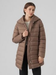 Vero Moda Płaszcz pikowany w kolorze jasnobrązowym rozmiar: XS. Brązowe płaszcze Vero Moda, xs, bez wzorów, bez kaptura. Za 100.99 zł.