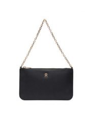 Tommy Hilfiger Torebka Th Icon Chain Shoulder Pouch AW0AW18298 Czarny. Czarne torebki klasyczne TOMMY HILFIGER, bez wzorów, ze skóry, bez dodatków. Za 369.99 zł.