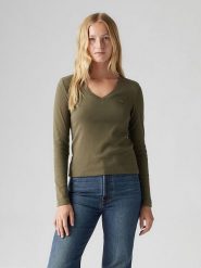 Levi's Koszulka w kolorze khaki rozmiar: M. Brązowe bluzki Levi's®, m, bez wzorów, z bawełny, bez kołnierzyka, bez ramiączek. Za 96.83 zł.