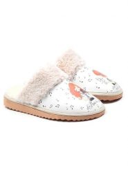 Goby Kapcie w kolorze białym ze wzorem rozmiar: 38. Białe obuwie domowe Goby, bez wzorów, bez zapięcia. Za 130.99 zł.