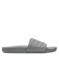 Klapki adidas. Szare klapki Adidas, bez wzorów, bez obcasa. Za 199.99 zł.
