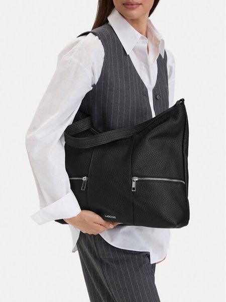 Lasocki Torebka CEO-LSK-L-012-10 Czarny. Czarne torebki klasyczne Lasocki, bez wzorów, ze skóry, bez dodatków. Za 199.99 zł.