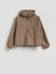 Parka z kapturem - brązowy. Brązowe parki Reserved, l, z tkaniny, z kapturem. Za 199.99 zł.