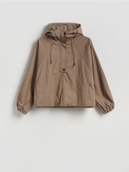 Parka z kapturem - brązowy. Brązowe parki Reserved, l, z tkaniny, z kapturem. Za 199.99 zł.