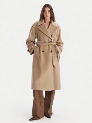 Marella Płaszcz wełniany Tenna 2523016071 Beżowy Regular Fit. Brązowe płaszcze Marella, na zimę, bez wzorów, z wełny, bez kaptura. Za 3,559.00 zł.