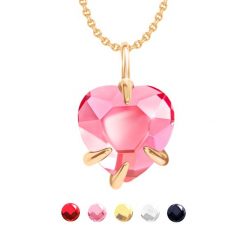 Naszyjnik Amour z różowym kryształem pozłacany. Żółte naszyjniki Lilou, pozłacane. Za 268.00 zł.