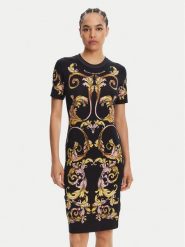 Versace Jeans Couture Sukienka codzienna 78HAO9P9 Czarny Slim Fit. Czarne sukienki Versace Jeans Couture, na co dzień, xs, bez wzorów, z bawełny, bez kołnierzyka, bez ramiączek, proste. Za 679.99 zł.