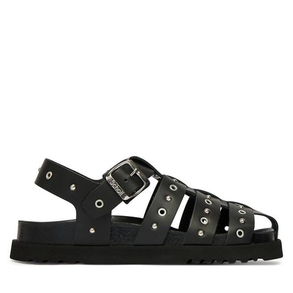 Sandały Scholl. Czarne sandały Scholl, bez wzorów, bez obcasa, na płaskiej podeszwie, bez zapięcia. Za 589.99 zł.