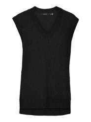 Vero Moda Bezrękawnik w kolorze czarnym rozmiar: XS. Czarne swetry Vero Moda, s, bez wzorów, z materiału, bez ramiączek. Za 41.59 zł.