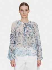 Guess Bluzka W5GH60 W0WA2 Niebieski Regular Fit. Niebieskie bluzki Guess, xs, z aplikacjami, z syntetyku, bez kołnierzyka, bez ramiączek. Za 289.99 zł.
