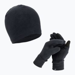 Zestaw czapka + rękawiczki damskie Nike Fleece. Czarne czapki Nike, bez wzorów. Za 129.99 zł.