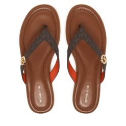 Japonki MICHAEL Michael Kors. Brązowe klapki MICHAEL Michael Kors, bez wzorów, bez obcasa. Za 479.99 zł.