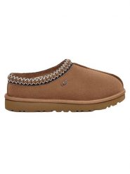 UGG Skórzane kapcie "Tasman" w kolorze jasnobrązowym rozmiar: 36. Brązowe obuwie domowe UGG, bez wzorów, ze skóry, bez zapięcia. Za 483.17 zł.
