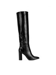 MEXX Kozaki MI001805743W Czarny. Czarne kozaki Mexx, ze skóry, bez obcasa, na słupku, bez zapięcia. Za 449.99 zł.