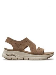 Skechers Sandały Arch Fit-Brightest Day 119458/MOC Brązowy. Brązowe sandały Skechers, bez wzorów, z materiału, bez obcasa, na płaskiej podeszwie, bez zapięcia. Za 249.99 zł.