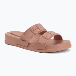 Klapki damskie Ipanema Leme Slide. Czerwone klapki Ipanema, bez wzorów, z materiału, bez obcasa. Za 109.99 zł.