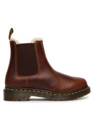 Dr. Martens Sztyblety 2976 Leonore Faux Fur Lined DM23898243 Brązowy. Brązowe botki Dr. Martens, bez wzorów, ze skóry, bez obcasa, na płaskiej podeszwie, bez zapięcia. Za 989.99 zł.