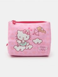 Kosmetyczka z nadrukiem Hello Kitty - różowy. Czerwone kufry i kosmetyczki Sinsay, bez wzorów, z nadrukiem, bez dodatków. Za 35.99 zł.