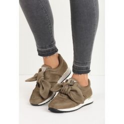Khaki Sneakersy Instruction. Brązowe obuwie sportowe Born2be, bez zapięcia. Za 39.99 zł.