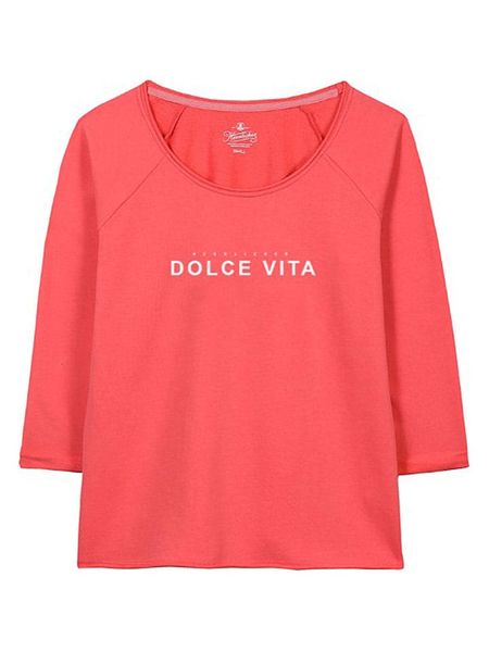 Herrlicher Koszulka "Angelika" w kolorze czerwonym rozmiar: L. Czerwone bluzki Herrlicher, l, bez wzorów, z bawełny, bez kołnierzyka, bez ramiączek. Za 126.99 zł.