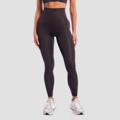 Legginsy damskie fitness z wysoką talią brązowe Aura Tee. Brązowe legginsy GYMBEAM, xs, bez wzorów, z elastanu. Za 127.90 zł.