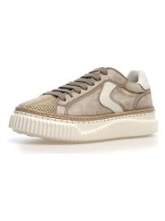 Voile Blanche Skórzane sneakersy w kolorze beżowym rozmiar: 41. Brązowe trampki Voile Blanche, bez wzorów, z materiału, bez zapięcia. Za 373.35 zł.