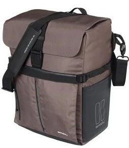 Basil Move MIK Studs torba rowerowa 15L. Brązowe torby na laptopa BASIL, bez wzorów, z materiału, na ramię. Za 405.49 zł.