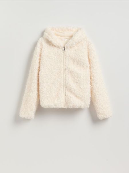 Bluza z imitacji baranka - złamana biel. Bluzy Reserved, l, bez wzorów, bez kaptura. Za 179.99 zł.