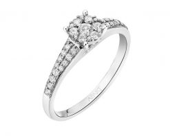 Pierścionek z białego złota z brylantami - 0,33 ct - próba 585. Białe pierścionki Apart, z brylantem, złote. Za 4,590.00 zł.