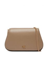 Calvin Klein Torebka Ck Curved Wallet On Chain LV04F1153G Beżowy. Brązowe torebki klasyczne Calvin Klein, bez wzorów, ze skóry, bez dodatków. Za 409.99 zł.