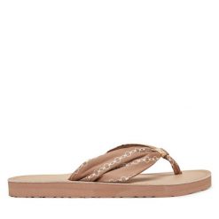 Japonki Tommy Hilfiger. Brązowe klapki TOMMY HILFIGER, bez wzorów, bez obcasa. Za 159.99 zł.