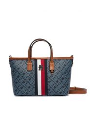 Tommy Hilfiger Torebka Th Monoplay Mini Tote Corp AW0AW19177 Granatowy. Niebieskie shopper TOMMY HILFIGER, bez wzorów, ze skóry, bez dodatków. Za 699.99 zł.