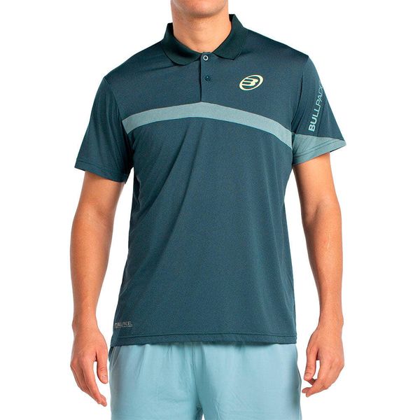 BULLPADEL LUCIR Verde Oscuro Hombre (Polo). Zielone koszulki polo bullpadel, s, bez wzorów, bez kołnierzyka, bez ramiączek. Za 171.25 zł.