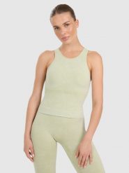 4F Top do jogi i pilatesu slim szybkoschnący damski - zielony XS/S. Zielone koszulki sportowe 4f, bez wzorów, z elastanu, bez ramiączek, na jogę i pilates. Za 119.99 zł.