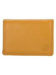 DOUBLE-D Skórzany portfel w kolorze żółtym - 10 x 8 x 2 cm rozmiar: onesize. Żółte portfele DOUBLE D, bez wzorów, z materiału. Za 39.99 zł.