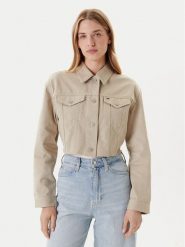 Tommy Jeans Kurtka jeansowa Flag DW0DW21431 Beżowy Regular Fit. Brązowe kurtki Tommy Jeans, l, bez wzorów, z bawełny, bez kaptura. Za 599.99 zł.