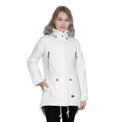 Parka Damska Wodoodporne Clea. Białe parki Trespass, l, z materiału, z kapturem. Za 260.99 zł.