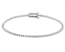 Bransoletka z białego złota z brylantami laboratoryjnymi - 19 cm - 1,17 ct - próba 585. Białe bransoletki Apart, z brylantem, złote. Za 8,990.00 zł.