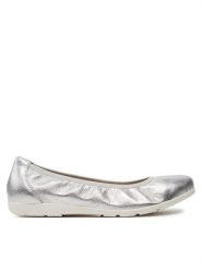 Caprice Baleriny 9-22150-42 Srebrny. Szare baleriny Caprice, bez wzorów, ze skóry, bez obcasa. Za 150.99 zł.