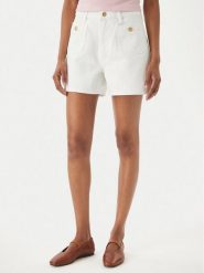 Tommy Hilfiger Szorty jeansowe WW0WW49579 Biały Regular Fit. Białe szorty TOMMY HILFIGER, bez wzorów, z bawełny. Za 409.99 zł.