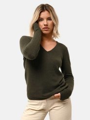 Just Cashmere Kaszmirowy sweter "Joan" w kolorze khaki rozmiar: XL. Brązowe swetry Just Cashmere, xl, bez wzorów, z kaszmiru, bez ramiączek. Za 347.99 zł.